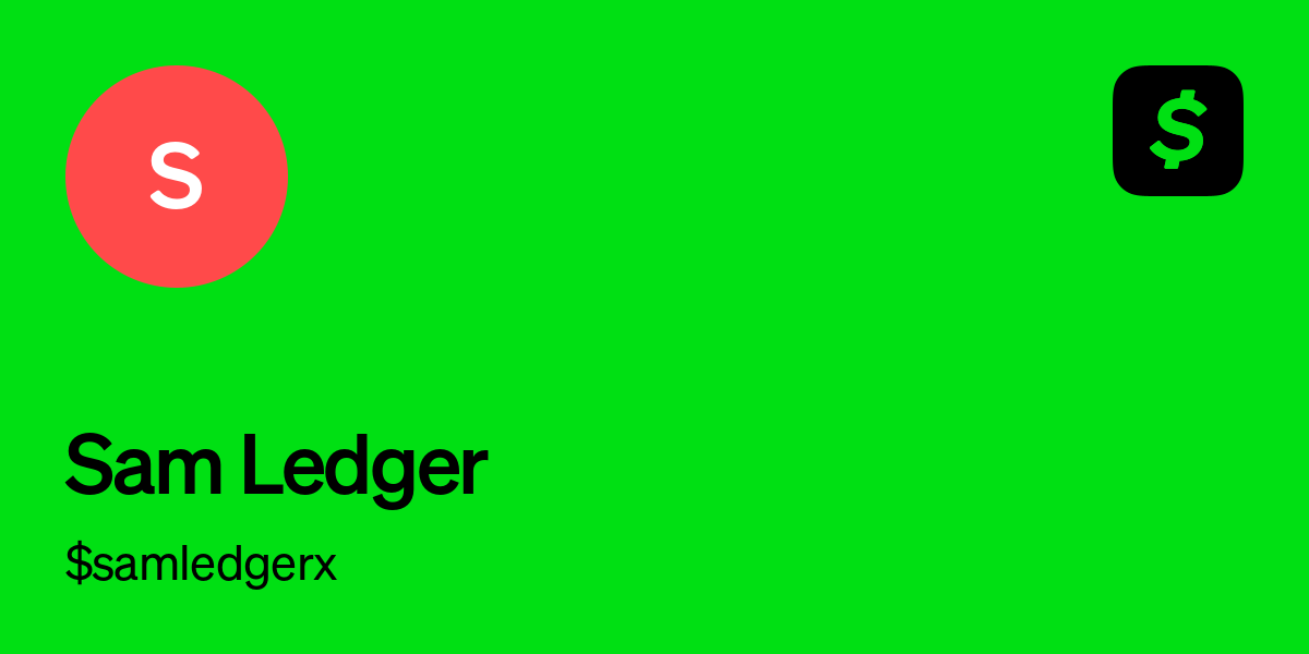 Pay $samledgerx on Cash App